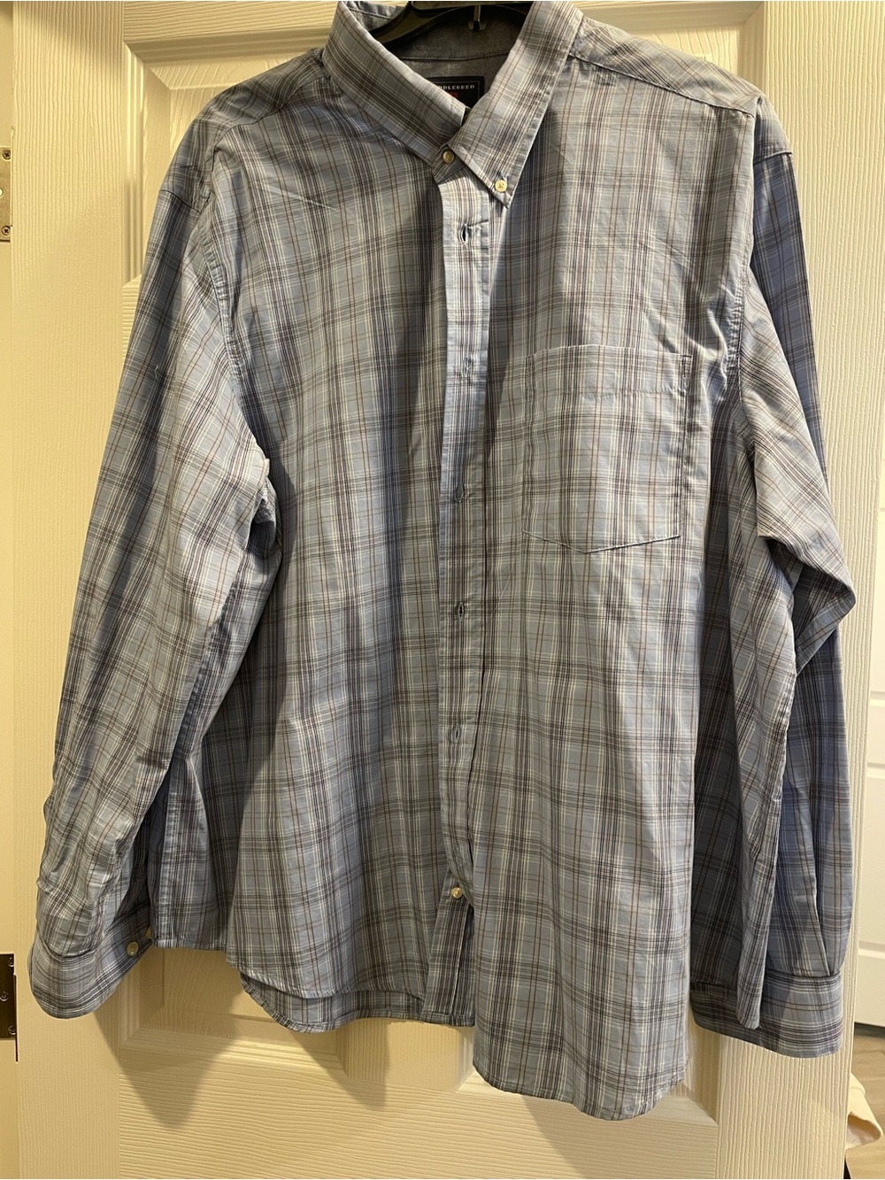 Saddlebred Blue Plaid Men's Button-Up Shirt